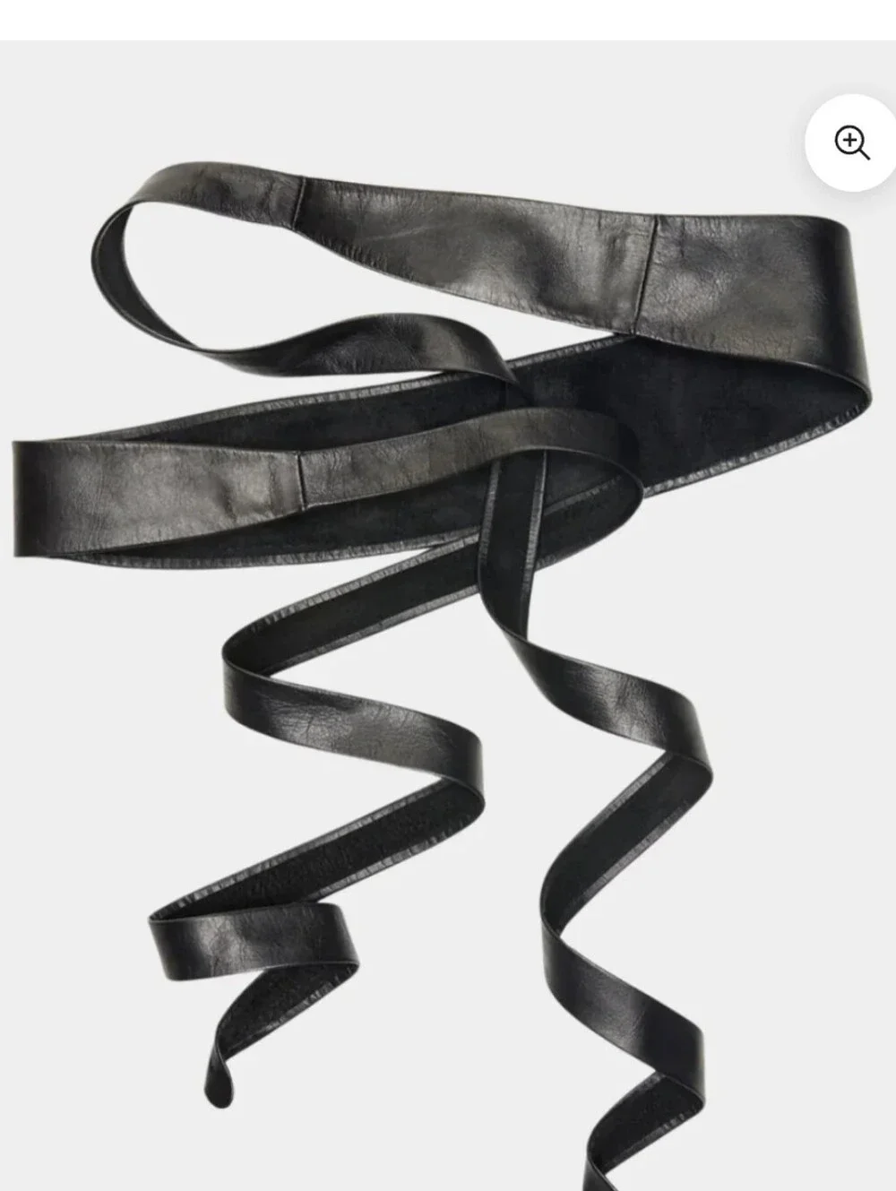 Ada Black Leather Obi Wrap Belt